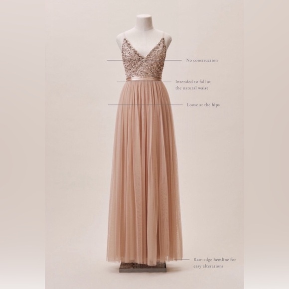 NEW BHLDN by Anthropologie Avery Dress in Oyster - Picture 4 of 9